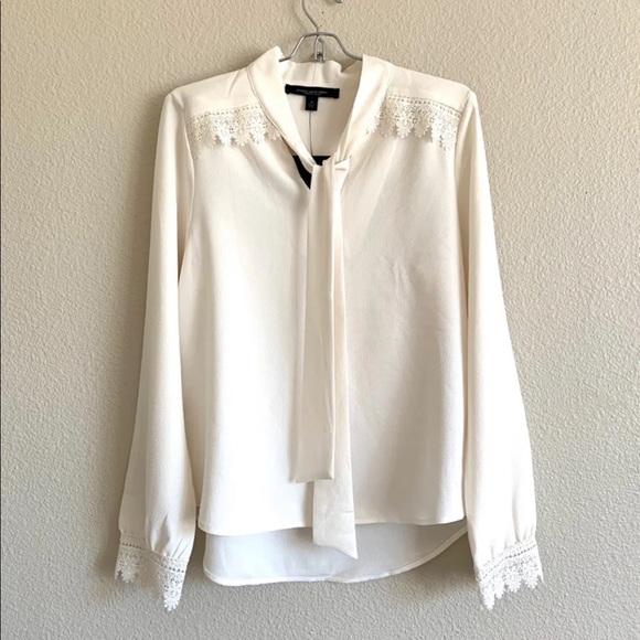 Andrew Marc Tops - Marc New York Collar Tie Blouse Top Cream
